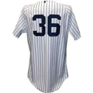 36 Yankees 2010 Spring Training Game Issued Pinstripe Jersey (Silver 