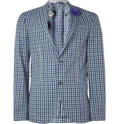 Etro Unlined Checked Cotton Blazer