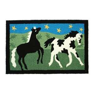  Black & White Paint Horse Jelly Bean Accent Rugs