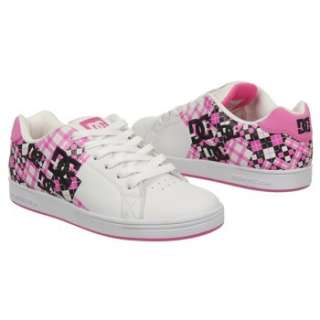 Athletics DC Shoes Kids Pixie Argyle Pre/Grd White/Pink Shoes 