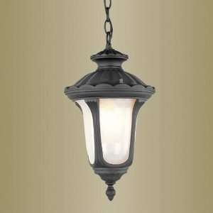  Livex 7658 04 Oxford 1 Light Outdoor Hanging Lantern in Black 7658 