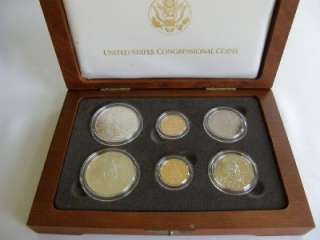 1989 CONGRESSIONAL GOLD SILVER PF UC 6 COIN BOX SET  