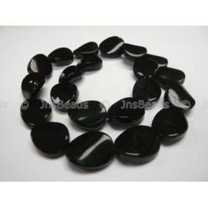   15x20mm Twisted Round Beads 16, Black Obsidian Arts, Crafts & Sewing