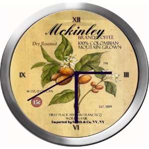 MCKINLEY 14 Inch Coffee Metal Clock Quartz Movement  