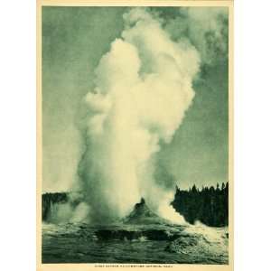 1913 Photogravure Giant Geyser Cone Eruption Yellowstone 