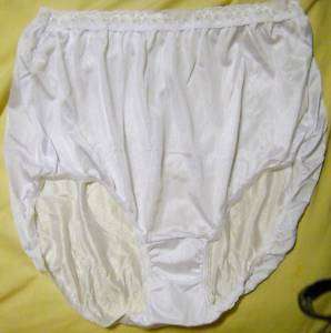 PINK Joanns Silky NYLON White Lace Sparkle Brief   10  