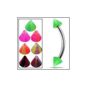    316 Surgical steel Banana with uv cone Body Jewelry Jewelry