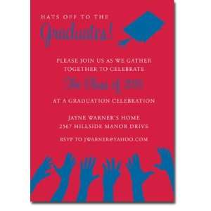     Graduation Invitations (Hats Off to the Grad   Red & Blue
