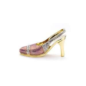  Swarovski Crystal Pink, Yellow Gold High Heel Business 