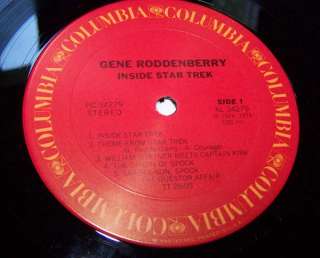 1976 Inside STAR TREK Columbia LP   GENE RODDENBERRY  