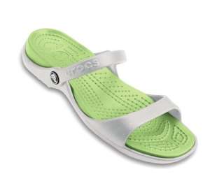 CROCS CLEO White Celery Green Womens Sandals NWT  