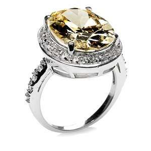  Emitations Lucias 8.5 CT CZ Canary Cocktail Ring, 6, 1 ea 