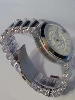 DKNY Donna Karan New York Damenuhr / Damen Uhr Kunststoff transparent 