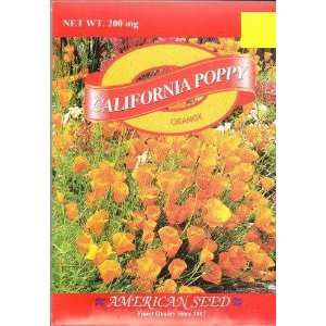  California Poppy Orange Flower Seeds Patio, Lawn & Garden