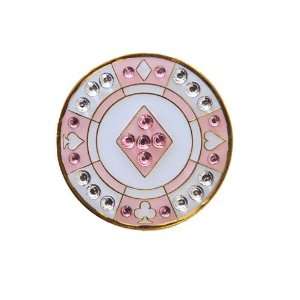  Diamond Poker Chip Crystal Golf Ball Marker with Magnetic 