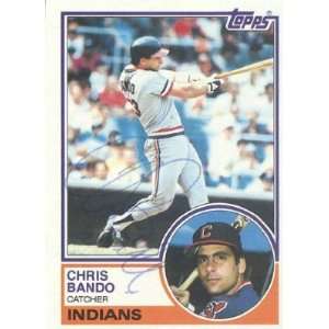 Chris Bando Autographed / Signed 1983 Topps #227 Card   Cleveland 