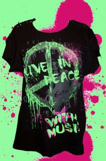 80er 70er Jahre Peace Hippie Shirt Neon Punk New Wave  