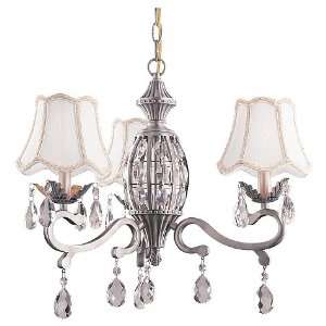 Monte Carlo 3 Light 21 English Pewter Ceiling Fan Light Kit with Silk 