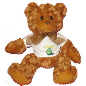  Waterskiing Rock My World Plush Teddy Bear with WHITE T 