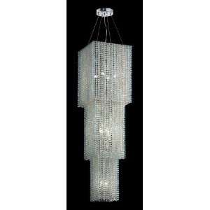  Crystal Tower Series 9 Light Square 63 Chrome Chandelier 