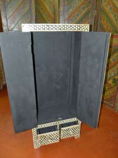 India Furniture Bone Inlay Wood Armoire Cabinet Udaipur  