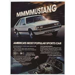  1980 Ford Mustang Most Popular Sports Car Print Ad (7835 