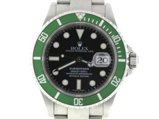 Authentic Rolex Submariner Date 16610 T Green Bezel Stainless Steel 