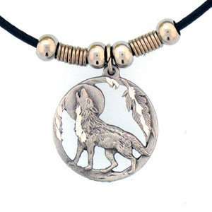 Earth Spirit Necklace   Howling Wolf   Earth Spirit Necklace  