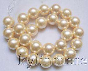 8BE01067a  16MM AAA Wheat Sea Shell Round Pearl Bead 15  