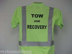 Reflective Tow & Recovery T Shirt, Safety Green,,,,,2X  