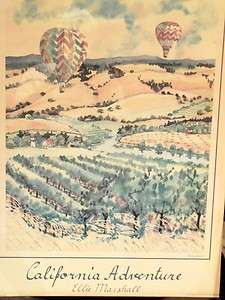 Ballooning Ca. Adventure Watercolor by Ellie Marshall  