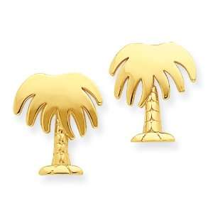  14K Palm Tree Post Earrings Jewelry