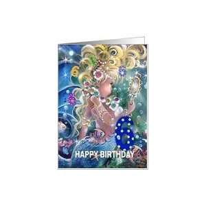   6 year old Birthday, Cute mermaid and Mirror Card Toys & Games