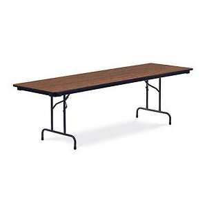 Virco® 603096 Traditional Folding Table 30X96, Black With Walnut 
