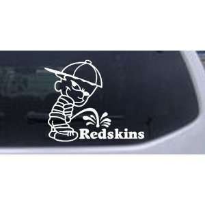 Pee On Redskins Car Window Wall Laptop Decal Sticker    White 8in X 6 