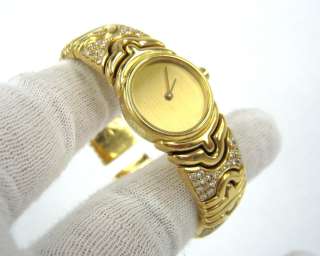 Bvlgari Parentesi BJ 01 Diamond 18K Yellow Gold Ladys Bangle Watch 