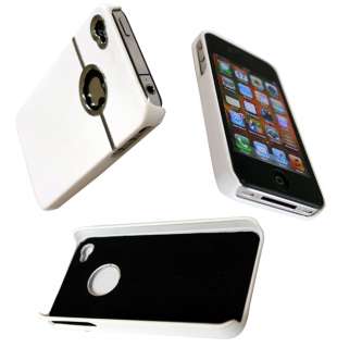 DELUXE WHITE COVER W/CHROME FOR iPhone 4 4G 4S CASE  