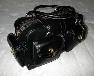 NEW Coach Black Calf Large Leather Pocket Tote Bag Shopper Purse 