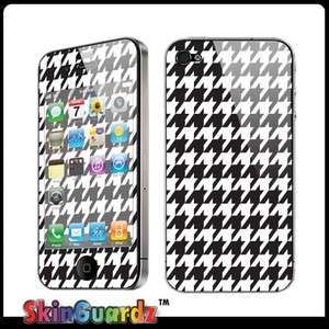 Black White Houndstooth Case Decal Skin Cover Apple iPhone 4 / 4s 