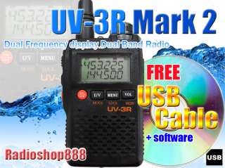 BAOFENG New UV 3R Mark 2 136 174/400 470Mhz Dual Band Radio + USB 
