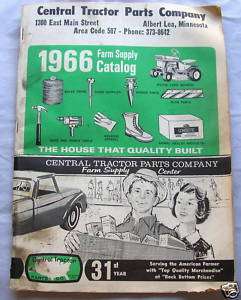 1966 FARM SUPPLY CATALOG Central Tractor Parts Co MN  