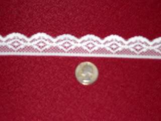 One Inch Scalloped Flat White Lace (5 yards) 20 cents/yard  