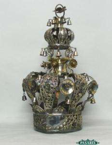 Rare 84 Silver Torah Crown Poland / Russia 1882 Judaica  