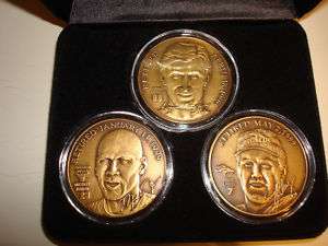 Highland Mint Jordan Gretzky Elway Bronze Coin Set Rare  