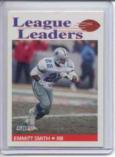 Emmitt Smith, League Leaders 1992 Fleer #453, Cowboys  