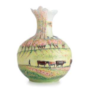 FZ02682 Franz Porcelain Summer Landscape Camille Pissarro Lg vase 