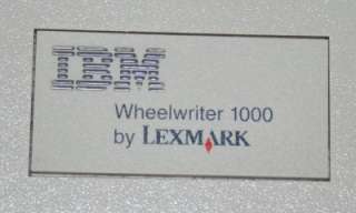 IBM WHEELWRITER 1000 TYPEWRITER S/N CVM1  