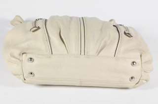 Makowsky Cream Off White Leather Zippers Shoulder Bag Hobo  