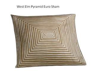 West Elm PYRAMID Duvet/Shams KING ~NIP Flax/Stone WH  