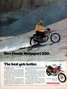 1970 Honda SL 350 K1 Motorcycle Original Color Ad  